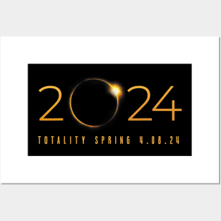 2024 Solar Eclipse American Totality Spring 4.08.24 Posters and Art